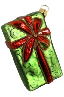 Geschenk grün mit roter Schleife