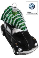 Der schwarze VW Käfer mit Tannenbaum auf dem Dach ist ein offiziell lizenziertes Produkt von VW