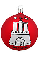 Kugel Hamburger Wappen rot 10 cm