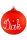 Personalisierte Christbaumkugel Rot Weiße Schrift